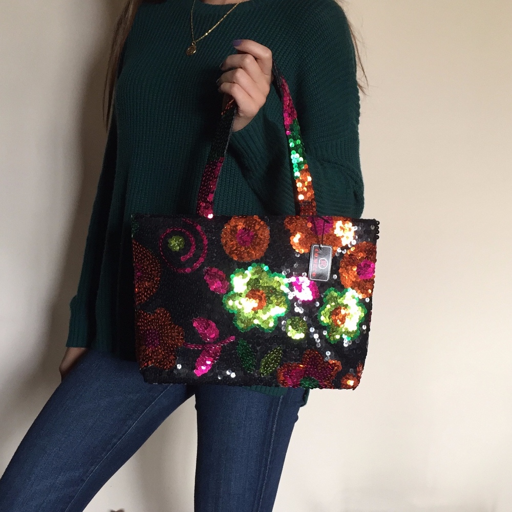 Comeco Colorful Dazzled Floral Bag NWT